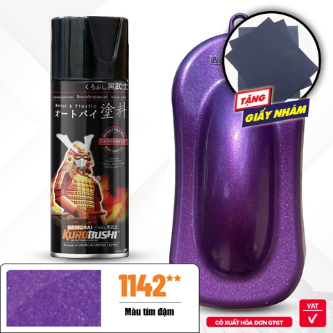 Sơn xịt Samurai Kurobushi - MÀU TÍM KIM LOẠI 1142 (400ml)