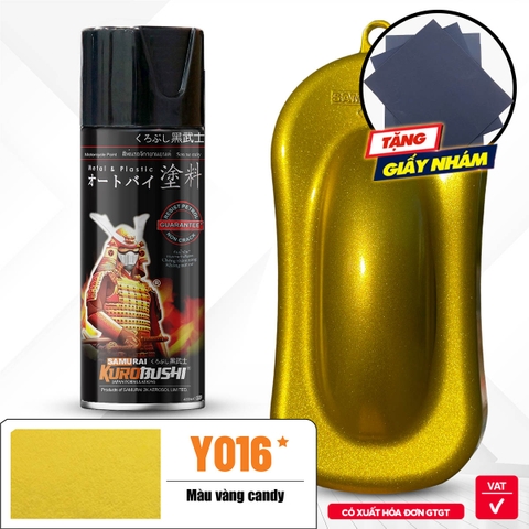 Sơn xịt Samurai Kurobushi - MÀU VÀNG CANDY Yamaha Y016 (400ml)