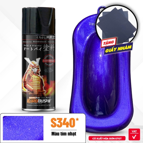 Sơn xịt Samurai Kurobushi - MÀU TÍM NHẠT S340* (400ml)