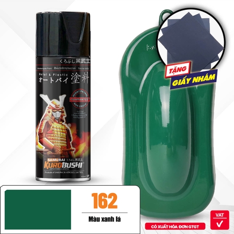 Sơn xịt Samurai Kurobushi - MÀU XANH LÁ 162 (400ml)