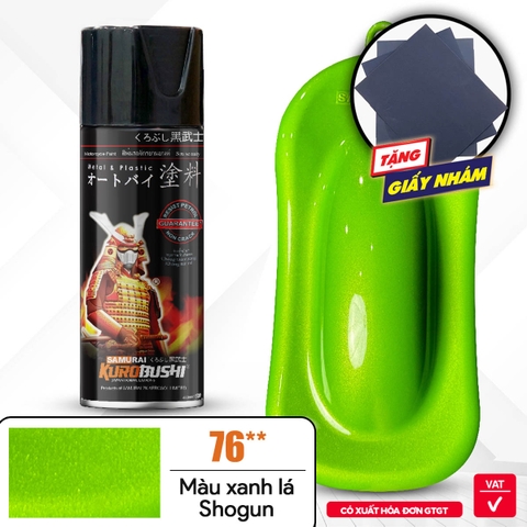Sơn xịt Samurai Kurobushi - MÀU XANH LÁ SHOGUM 76** (400ml)