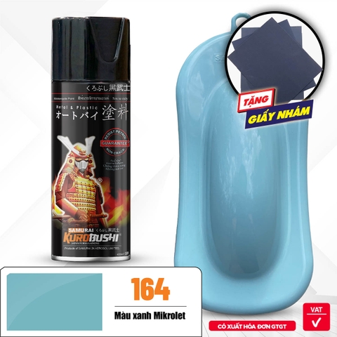 COMBO Sơn Samurai màu 164 gồm 4 chai đủ quy trình độ bền cao (Lót  – Nền 102 - Màu 164 - Bóng )