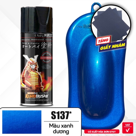 Sơn xịt Samurai Kurobushi - MÀU XANH DƯƠNG Suzuki S137 (400ml)