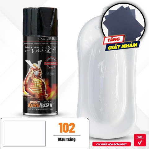 Sơn xịt Samurai Kurobushi - MÀU TRẮNG 102 (400ml)