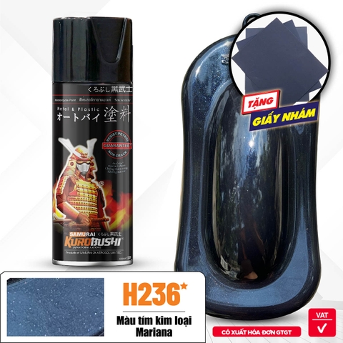 Sơn xịt Samurai Kurobushi - MÀU TÍM KIM LOẠI MARIANA H236* (400ml)