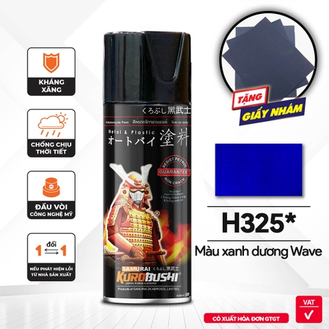 Sơn xịt Samurai Kurobushi - XANH DƯƠNG WAVE H325 (400ml)