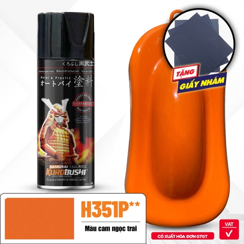 COMBO Sơn SAMURAI màu cam ngọc trai H351P gồm 4 chai đủ quy trình độ bền cao(Lót - Nền 102 - Màu H351P - Bóng)