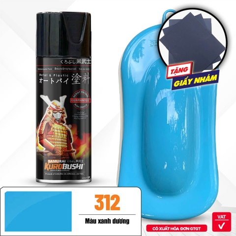 Sơn xịt Samurai Kurobushi - MÀU XANH DA TRỜI 312 (400ml)