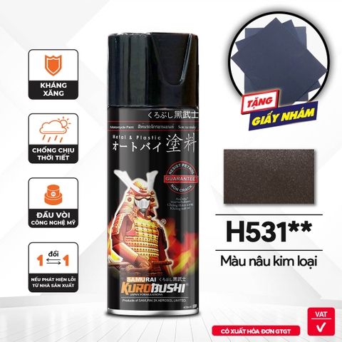 Sơn Samurai - MÀU NÂU KIM LOẠI H531 (400ml)