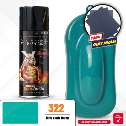 Sơn xịt Samurai Kurobushi - MÀU XANH TOSCA 322 (400ml)