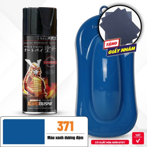 COMBO Sơn Samurai màu xanh dương nhạt 371 gồm 4 chai đủ quy trình độ bền cao (Lót  – Nền 102 - Màu 371 - Bóng )