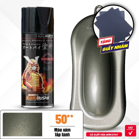 Sơn xịt Samurai Kurobushi - MÀU XÁM LẤP LÁNH 50 (400ml)