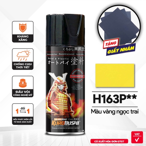 Sơn xịt Samurai Kurobushi - MÀU VÀNG H163P (400ml)