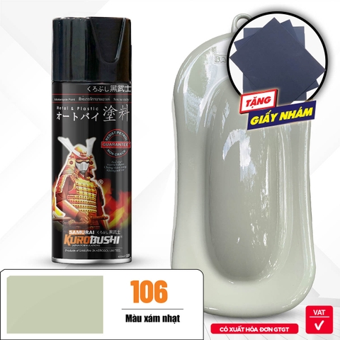 Sơn xịt Samurai Kurobushi - MÀU XÁM SÁNG 106 (400ml)