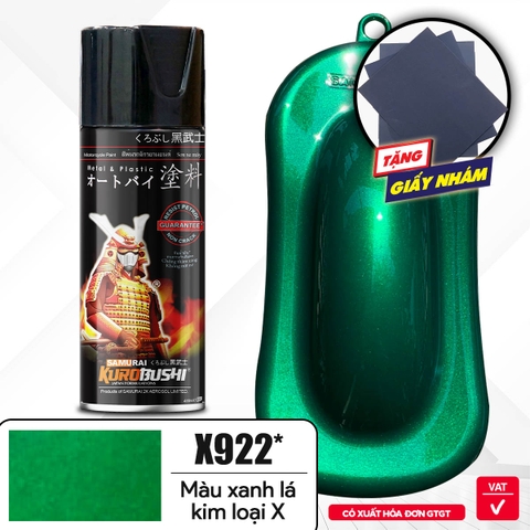 Sơn xịt Samurai Kurobushi - Màu xanh lá kim loại X - X922 ( 400ml)