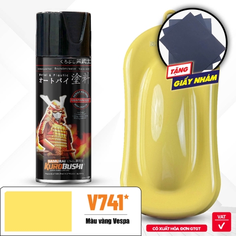 Sơn xịt Samurai Kurobushi - MÀU VÀNG VESPA V741* (400ml)