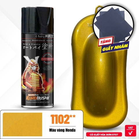 Sơn xịt Samurai Kurobushi - MÀU VÀNG HONDA 1102 (400ml)