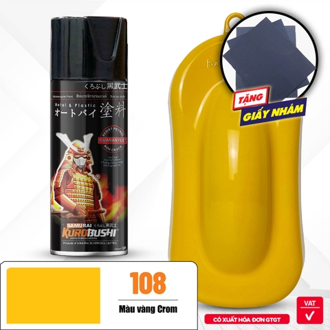 Sơn xịt Samurai Kurobushi - MÀU VÀNG CROM 108 (400ml)