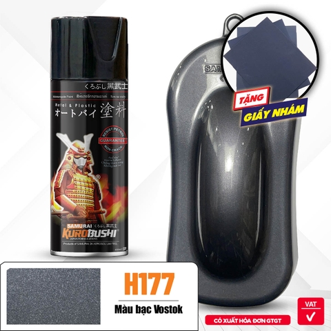 Sơn xịt Samurai Kurobushi - MÀU BẠC VOSTOK H177 (400ml)