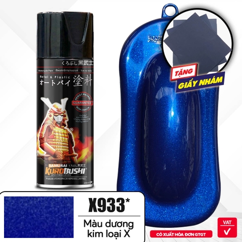COMBO Sơn SAMURAI màu nâu kim loại X - X933 gồm 4 chai đủ quy trình độ bền cao (Lót - Nền 109A - Màu X933 - Bóng )