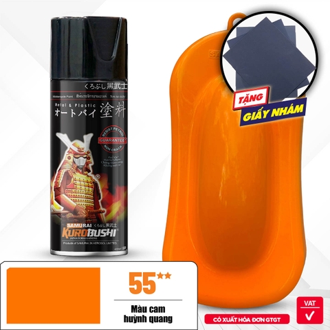 Sơn xịt Samurai Kurobushi - MÀU CAM HUỲNH QUANG 55 (400ml)