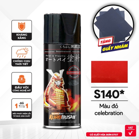 Sơn Samurai - MÀU ĐỎ Suzuki S140 (400ml)