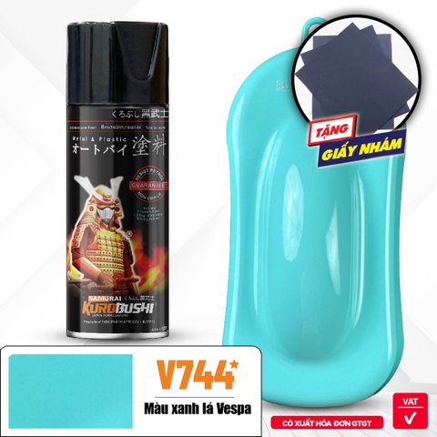 Sơn xịt Samurai Kurobushi - MÀU XANH LÁ VESPA V744* (400ml)