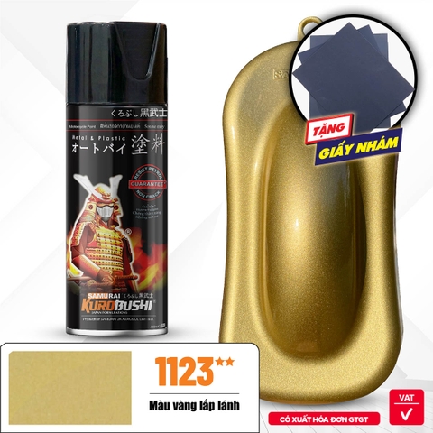Sơn xịt Samurai Kurobushi - MÀU VÀNG ĐỒNG 1123 (400ml)