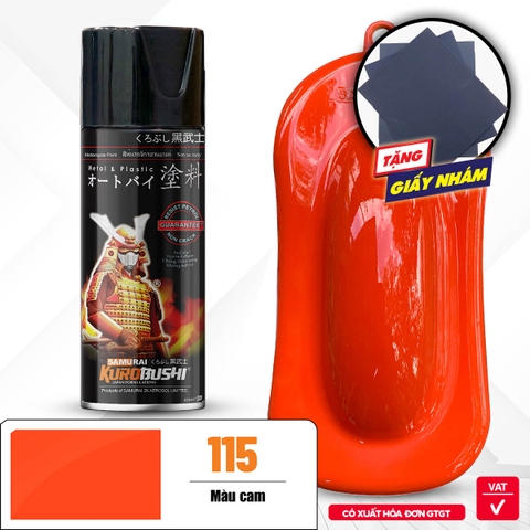 Sơn xịt Samurai Kurobushi - MÀU CAM 115 (400ml)