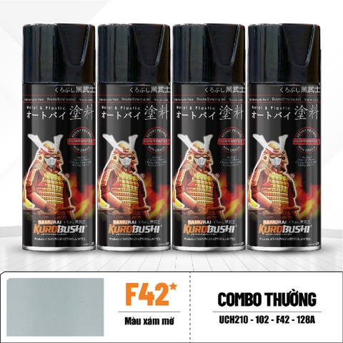 COMBO Sơn SAMURAI màu F42 gồm 4 chai đủ quy trình độ bền cao (Lót – Nền 102 - Màu F42 - Mờ )
