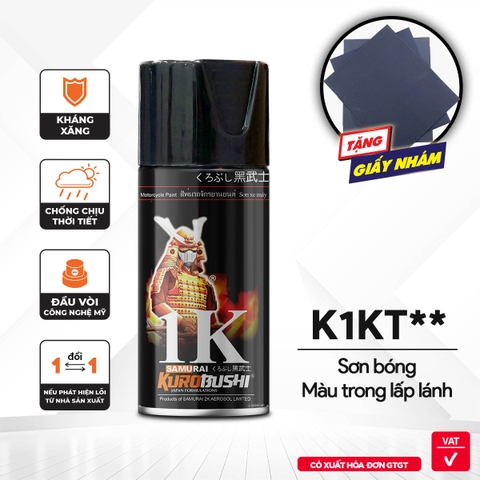 Sơn xịt Samurai Kurobushi - BÓNG KIM TUYẾN K1KT (300ml)