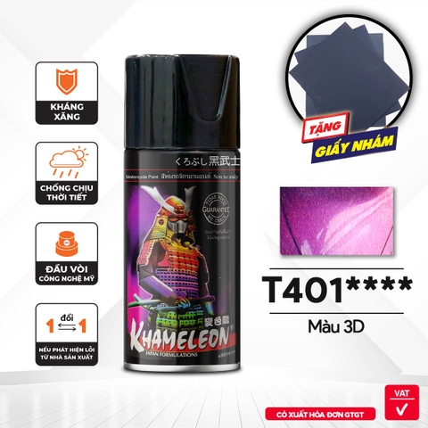 COMBO Sơn Samurai màu 3D T401 gồm 4 chai đủ quy trình sang xịn mịn (Lót - Nền 109A - Màu T401  - Bóng)
