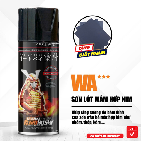 Sơn xịt Samurai Kurobushi - SƠN LÓT MÂM HỢP KIM WA (400 ml)