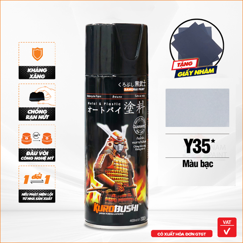 Sơn xịt Samurai Kurobushi - MÀU BẠC Y35 (400ml)