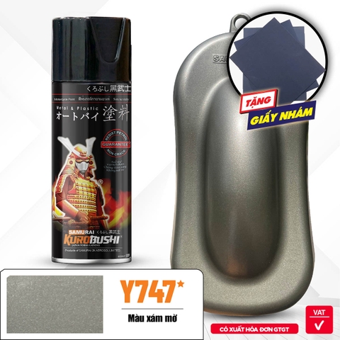 Sơn xịt Samurai Kurobushi - MÀU XÁM MỜ Yamaha Y747 (400ml)