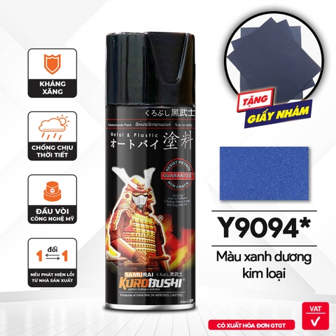 Sơn xịt Samurai Kurobushi - MÀU XANH KIM LOẠI Yamaha Y9094 (400ml)
