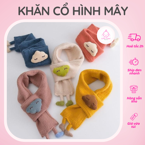 KHĂN CHOÀNG CỔ LEN HÌNH ĐÁM MÂY CHO BÉ
