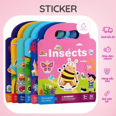 Đồ Chơi Giáo Dục STICKER Nhãn Dán Nhiều Chủ Đề Có Thể Tái Sử Dụng