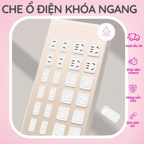 Combo 6 Miếng Dán Che Ổ Điện Đóng Mở Ngang Bảo Vệ An Toàn Cho Bé