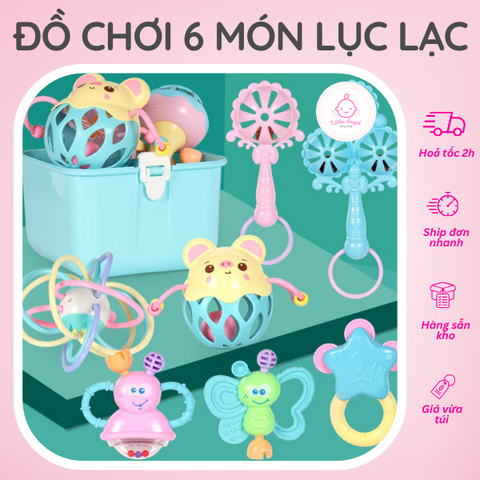 Đồ Chơi Combo 6 Món Lục Lạc Silicone An Toàn Cho Bé