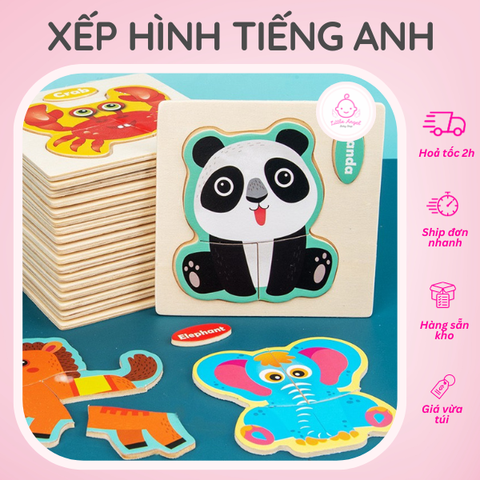 Đồ Chơi Giáo Dục Xếp Hình Học Tiếng Anh Cho Bé