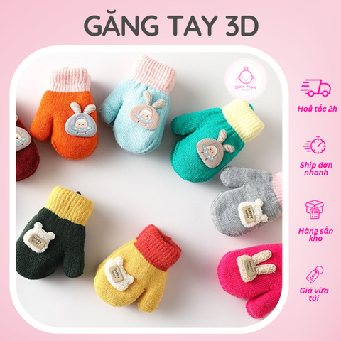 Bao Tay 3D Có Dây Giữ Ấm Tay Cho Bé Dành Cho Trẻ Nhỏ 0 - 2 tuổi