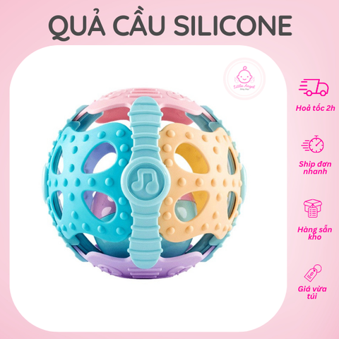 Đồ Chơi Quả Cầu Bóng Silicone Mềm An Toàn Rèn Luyện Thể Thao Cho Bé Có Thể Trụng Sôi