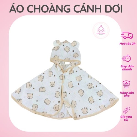 Áo Khoác Cánh Dơi Vải Đũi Chống Nắng Chắn Bụi Bảo Vệ Bé