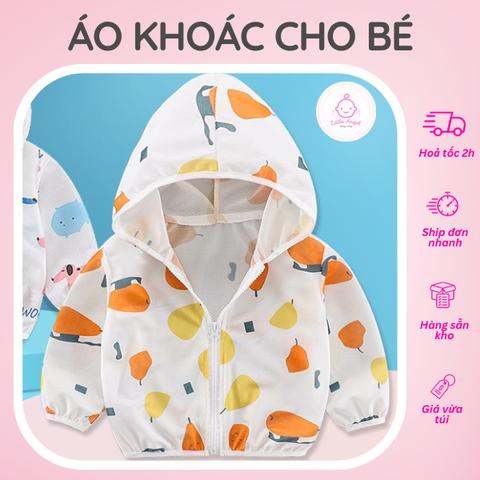 Áo Khoác Mỏng Chống Nắng Chống Tia UV Bảo Vệ Da Cho Bé