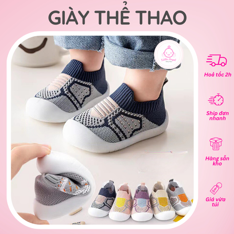 Giày Thể Thao Vải Cotton Thoáng Khí Đế Cao Su Trắng Cho Bé