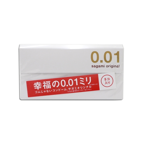 Bao Cao Su Sagami Original 0.01mm Non-Latex Cao Cấp Siêu Mỏng Nhật Bản (hộp 5 chiếc)