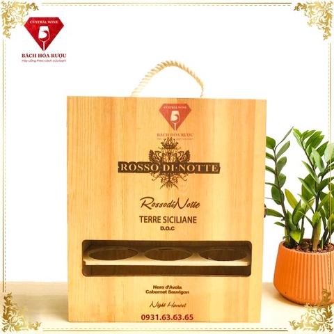 Hộp Gỗ Rosso Di Notte 3 Chai