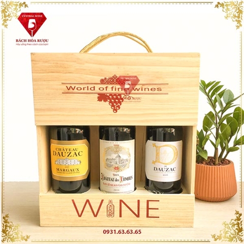 Hộp Gỗ Wine 03 Chai