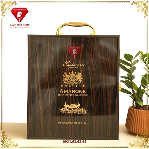 Hộp Rượu Sơn Mài Amarone 03 chai